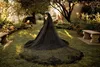 Black Gothic Wedding Dresses 2021 V Neck Long Sleeve Sweep Train Appliques Beads Garden Country Bridal Gowns vestidos de novia Plu5109401