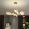 Woonkamerkroonluchter Scandinavische slaapkamer glazen lamp moderne minimalistische magische boon persoonlijkheid creatieve netto rode restaurantlampen LED