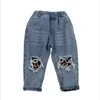 Chegada primavera no verão bebê meninas rasgadas jeans crianças calças jeans calças de moda 1- LJ201203