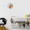 Vos Cartoon Houten Ronde Gevormde Wandklok Kinderkamer Decor Silent Quartz Wandklok Kinderkamer Baby Shower Gift Woondecoratie H1230