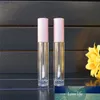 2PCS 6ml Empty Lip Gloss Tube Plastic Lipgloss Bottle Container Pink Yellow Purple Cap Cylinder Clear Lip Gloss Bottle