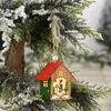 Christmas Decorations Christamas Party Home LED Light Wooden House Nutcracker Soldier Tree Hang Pendant Kids Toy Year 2021