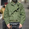 Madden Army Green Retro Jacket Misplaced Oblique 버클 스웨덴 오토바이 남성 재킷 Amekaji Cotton Wathed Water Jacket Men 20116