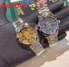 Popolare Bee Flowers Skeleton Watch 40mm Casual Fashion Luxury Uomo Donna Orologi Reloj Lovers Classic Crime Orologio da polso completo in acciaio inossidabile 904L al quarzo 5A di qualità