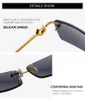 Hele randloze modehardware serie zonnebril metalen rijglazen hoogwaardige ontwerper UV400 rechthoekige vorm voor mannen w2867