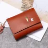 Korean Fashion Short MINI Wallet pu Female Spring New Arrival Pendant Thin Wallet Synthetic LeatherCard Holder Small Fresh Student Buckle Coin Purse