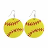 Sports Round Earbob PU Leather Earrings Household Sundries Baseball Football Soccer Basketball Softball American Wind Earring For 5775975