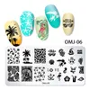 Ny nagelstämplingsplatta Överföringsledningar Blomma Geometrisk Marmor Bild Stämpel Mall Utskrift Stencil DIY Manicure Nail Art Tools