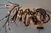 Mjuk pil twig garland 12ft böjbar gren 160 st led varm vit färg elektrisk plug i typ med 24V adapter 3m bly wire15272311