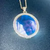 New Fashion Round Photo Custom Made Medallions Pendant Picture Necklace Tennis Chain Gold Sier Color Cubic Zircon Hip Hop Jewelry Necklace Gold
