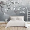 Niestandardowy samoprzylepny tapeta 3D Ręcznie malowany magnolia kwiat fotos murale ścienne salon sofa