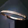 Klassische Luxusmarke Dünne Reihe Kubikzirkon Kristalle Armbänder Armreifen Für Frauen Edelstahl Liebhaber Pulseiras Hochzeitsgeschenk