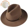 Furtalk Fedora Chapéu Para As Mulheres Homens 100% Lã Australiana de Sentia Grande Brim Chapéu Vintage Jazz Fedora Chapéu Casal Tampão Inverno Chapeau Femme Y200103