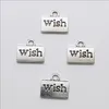 Wholesale Lot 100pcs Letter Wish Antique Silver Charms Pendants for Jewelry Making Bracelet Earrings DIY Keychain Pendant 12*11mm DH0839