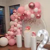 101 DIY balony Garland Arch Kit różowe złoto różowy biały balon na Baby Shower wieczór panieński ślub dekoracje na imprezę urodzinową T200524