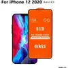 iPhone 12 SE 2020 12のための21Dフルカバー強化ガラススクリーンプロテクターiPhone 11 Pro Max XR XS 6 7 8 LG K31 K51 K61 Stylo 6 K50