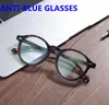 5Pcs Hotsale Retro-vintage Pure-plank glasses frame Round Anti-blue plano eyewear UV400 Computer Phone eyeglasses Men Women fashion fullset origin case wholesale