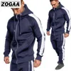 Men Tracksuits Outwear Hoodies Zipper Sportwear Sets Male Sweatshirts Cardigan Set Clothing Pants Plus Size S-3XL 211222