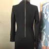 Vestido de traje de moda para mujer otoño cuello vuelto Oficina señora Sexy cruzado viaje hasta el suelo XXL largo