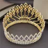 Mode cristal métal grande couronne diadèmes de mariée rose mariage couronne cheveux bijoux reconstitution historique diadème reine roi couronne W01042724