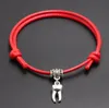 20 pièces dent charmes pendentif fil rouge chaîne Bracelet chanceux café noir à la main corde Bracelet pour femmes hommes bijoux amoureux Couple