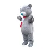 Halloween Gray Teddy Bear Mascot Costume Top Quality Customize Cartoon Anime theme character Adult Size Christmas Carnival fancy dress