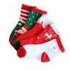 高品質のキッドクリスマス靴下サンタクロースクリスマスツリーエルクプリントベイビーソックス秋冬の柔らかい通気性暖かい綿の子供ソックスWVT1225