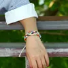 Pulseira colorida de trama feminina Pulseiras ajustáveis pulseira de manguito para mulheres, joias da moda masculina e areia