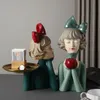 Estatua de arte de resina para chica hermosa y moderna, accesorios de hada, adornos de escultura de estilo moderno, figuritas de mesa para decoración del hogar