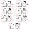 50 Uds. De pesas de pesca Jighead, plomos 3, 5g, 5g, 7g, 10g, 14g, 20g, peso de fundición de Metal, juego de aparejos de conector marítimo 264F9845472