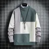 Onnestun Sweater Men Winter Hoogwaardige Stitching Design Desheater Sweater Lange mouw gebreide pullover Casual Sweater Man Tops 201126