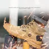 Sapatos de segurança masculinos de aço leve com biqueira de trabalho masculina de couro à prova de perfuração antiesmagamento para construção ao ar livre botas Martin Y200915