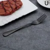 1 Set Shine Black Hotel Talheres Conjunto de Aço Inoxidável Coffe Colher Steak Faca Forks Bolo Shovel Ocidental Alimentos Cutelaria Banquete Facilidades