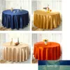 10 stks / pack Navy Blue 120 Inch Round Satin Tafelkleden Tafeldekking voor Bruiloft Restaurant Banket Decoraties