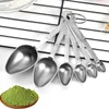 Stainless Steel Measure Spoons, Set of 6 for Measuring Tools Dry and Liquid Ingredients Food Measures Scoops for Baking