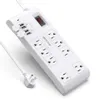 US Stock Bestek 8-outlet Plug Surge Protector Power Strip met 4 USB-poorten, 5v 4.2a, 6-voet Heavy Duty Extension Cord A01230X