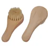 Brosse pour le visage Brosses de bain Poils naturels Exfoliation de la peau sèche Nettoyant pour le visage Brosse Masseur Lavage du visage Poils Gommage Brosse