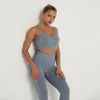 Fitness Femmes Yoga Set Gym Sports Bras + Leggings sans soudure Push up Pantalon de yoga pas cher