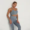 Sömlös yoga set kvinnor träning sportkläder Gymkläder Fitness Wear Training Suit High midje Leggings+Sport Bh Sports Suits