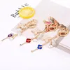 Keychains Creative Fashion Crystal Four-Leaf Keychain Key Pendant Ring Car Chain Female Bag Accessories Charm smycken 2024AA