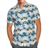 Mäns Casual Shirts Helikopter 3D Beach Hawaiian 2022 Sommarskjorta Kortärmad Streetwear Oversized Andas Camisa Social Chemise Homme-