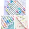 12 Pcs/Set Double Headed Highlighters Stationery Mild Highlighters Pens Colored Drawing Painting Highlighter Art Marker Pens WDH1197 T03