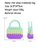Fidget Toys Bag Push Bubble Rainbow Macaron Bolsas diagonales Squishy Anti Stress Soft Puzzle Toy para niños