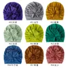 2022 nouveau 18 couleurs nouvelle mode fleur plissée bébé casquette élastique coton couleurs unies accessoires pour cheveux bonnet casquette multi couleur infantile turban