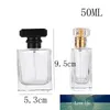 Bouteilles de parfum vides en cristal de haute qualité, grande capacité, bouteille en verre transparent de voyage de 50 ml pour cosmétiques, maquillage, prix d'usine, conception experte, qualité, dernier style