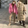 Kadın Aşağı Parkas Syiwidii ​​Pembe Kış Ceket Kadınlar Boy Gevşek Sonbahar Bayanlar Mont Harajuku Kore Moda 2021 Streetwear Sıcak