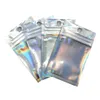 Clear Plain Laser Aluminum Foil Zipper Packaging Bag with Hang Hole Party Crafts for Zip Storage Mylar Plastic Pack