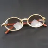 Diamond Men Oval Carter Glass med Stone Luxury Eyewear Decoration Solglasögon Retro Shades för Club7108092