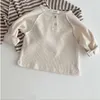 Milancel bebê roupas listrado infantil meninos blusa breves garotas meninas base camisa de manga comprida tops 210226