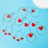 Hoop & Huggie Fashion Design Punk Gold Red Acrylic Heart Lips Pearl Drop Earrings For Women Boho Big Earring Christmas Jewelry Gif252v